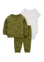 Baby Boys Dinosaur Printed Sweatshirt Set