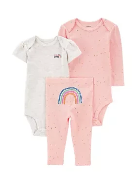 Baby Girls Rainbow Printed Bodysuit Set