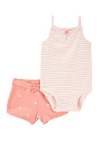 Baby Girls Bodysuit and Shorts Set