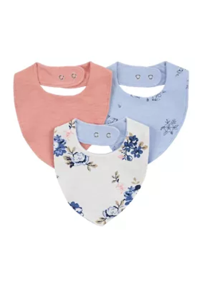 Baby Girls Set of 3 Bibs