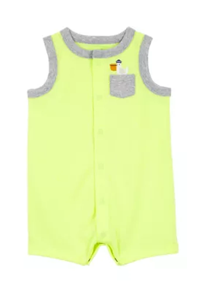 Baby Boys Sleeveless Pocket Romper