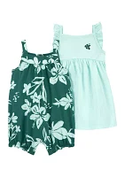 Baby Girls Floral Romper Dress Set