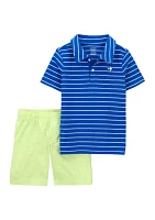 Baby Boys Short Sleeve Polo Shirt and Shorts Set