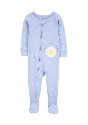 Baby Girls Ribbed Daisy Sleep & Play