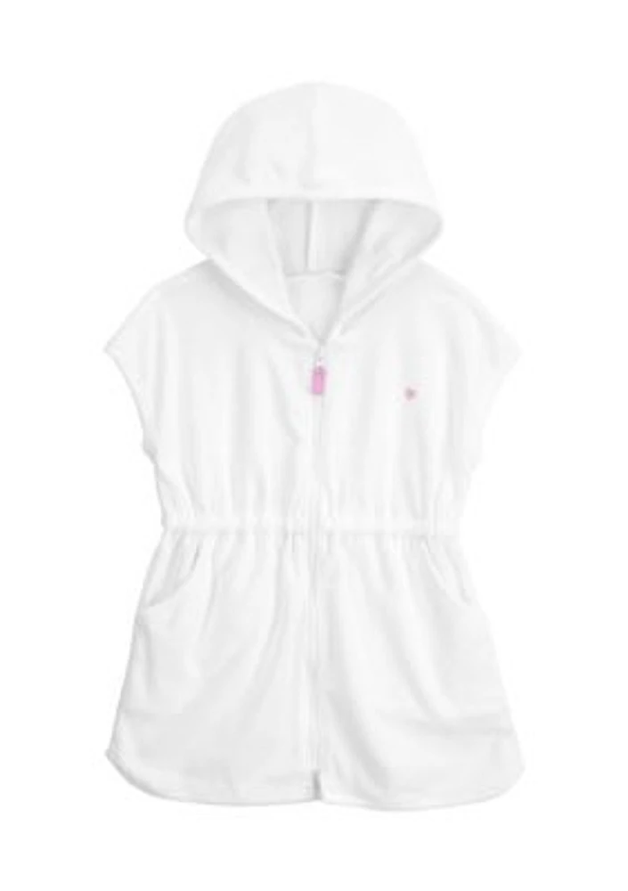 Baby Girls Terry Zip Front Swim Coverup