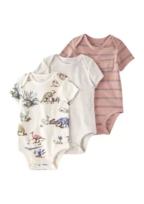 Baby Boys Dino Bodysuit - 3 Pack