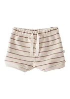 Baby Girls Short Sleeve Stripe Knit Shorts Set