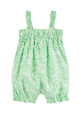 Baby Girls Sleeveless Tropical Romper