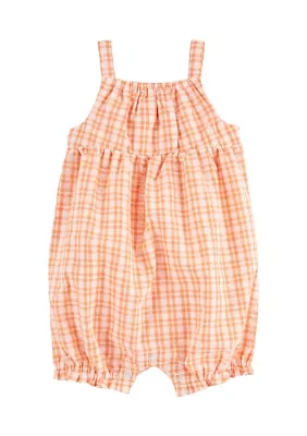 Baby Girls Sleeveless Seersucker Twist Back Romper