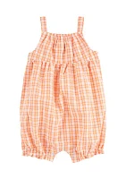 Baby Girls Sleeveless Seersucker Twist Back Romper