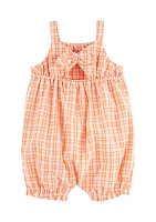 Baby Girls Sleeveless Seersucker Twist Back Romper