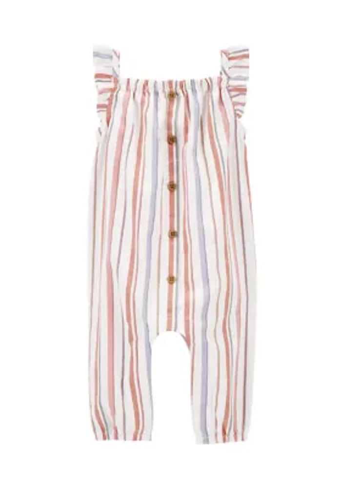 Baby Girls Striped Jumpsuit