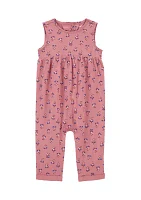 Baby Girls Ditsy Floral Printed Sleeveless Jumpsuit