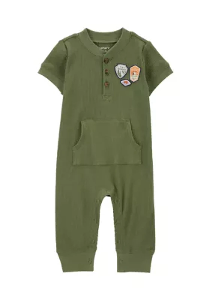 Baby Boys Thermal Patch Jumpsuit