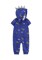 Baby Boys Dino Hooded One Piece Pajama