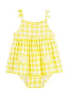 Baby Girls Gingham Sunsuit