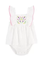 Baby Girls Floral Embroidered Sunsuit