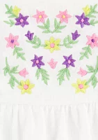 Baby Girls Floral Embroidered Sunsuit