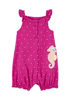 Baby Girls Sleeveless Seahorse Romper