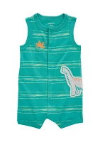 Baby Boys Sleeveless Dino Stripe Romper