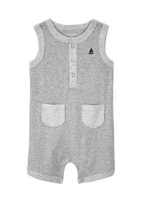 Baby Boys Sleeveless Solid Romper