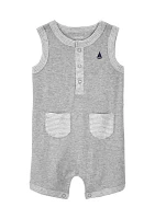 Baby Boys Sleeveless Solid Romper