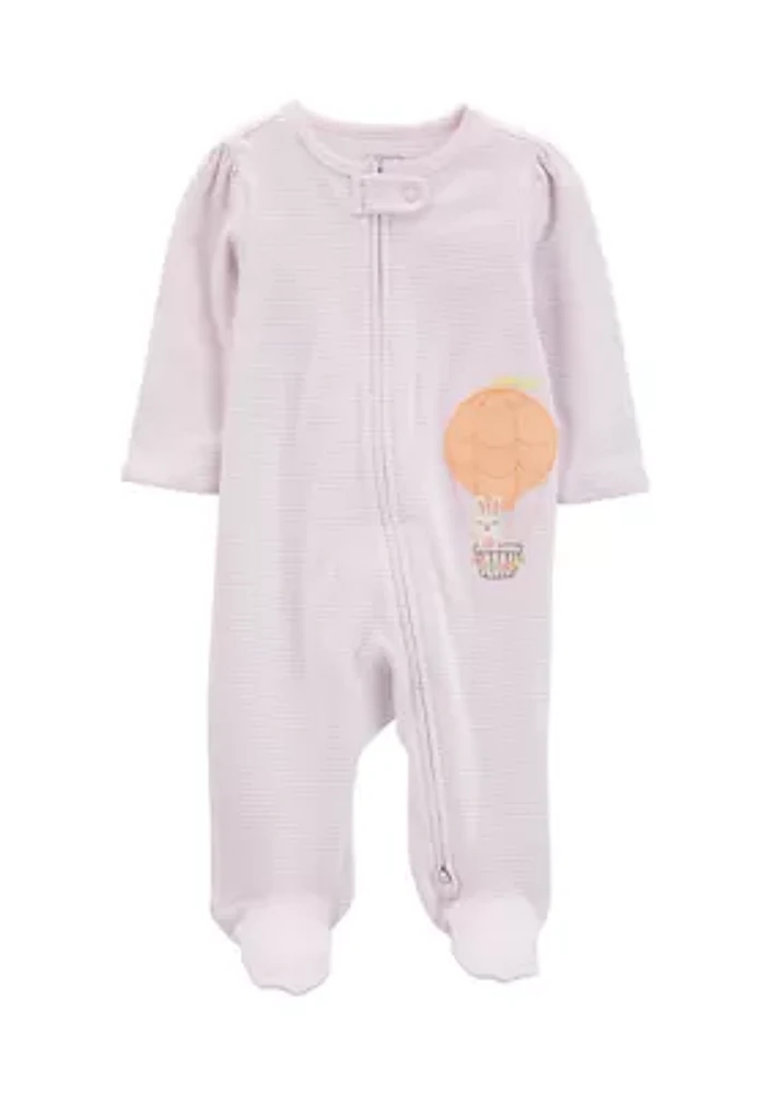 Baby Girls Hot Air Balloon One Piece Pajama