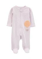 Baby Girls Hot Air Balloon One Piece Pajama