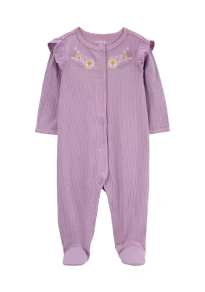 Baby Girls Floral One-Piece Pajama