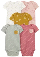 Baby Girls 5-Pack of Bodysuits