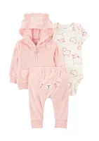 Baby Girls 3-Piece Terry Set