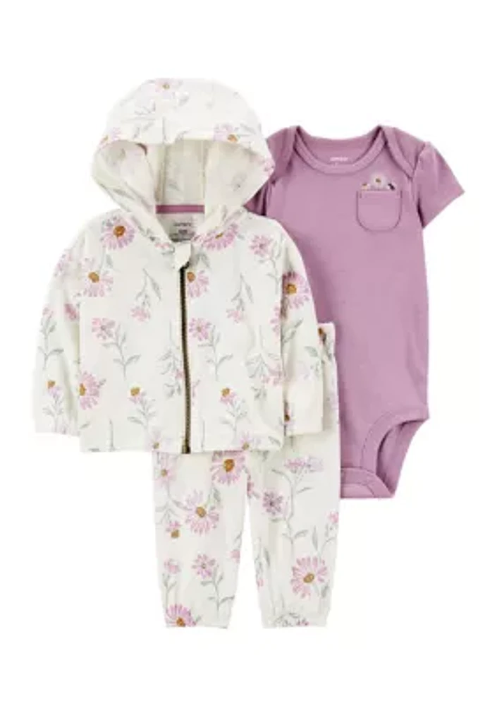 Baby Girls Floral Hoodie Set