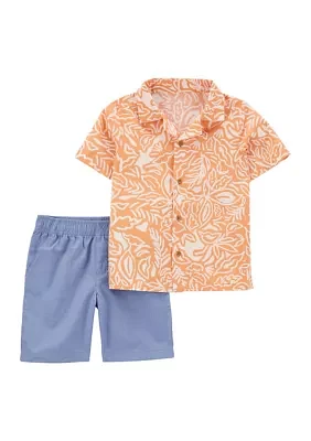 Baby Boys Short Sleeve Tropical Polo Set