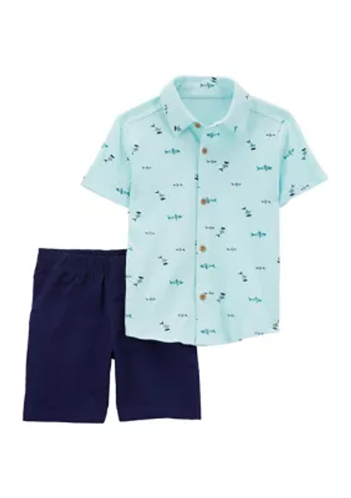 Baby Boys Short Sleeve Fish Polo Set