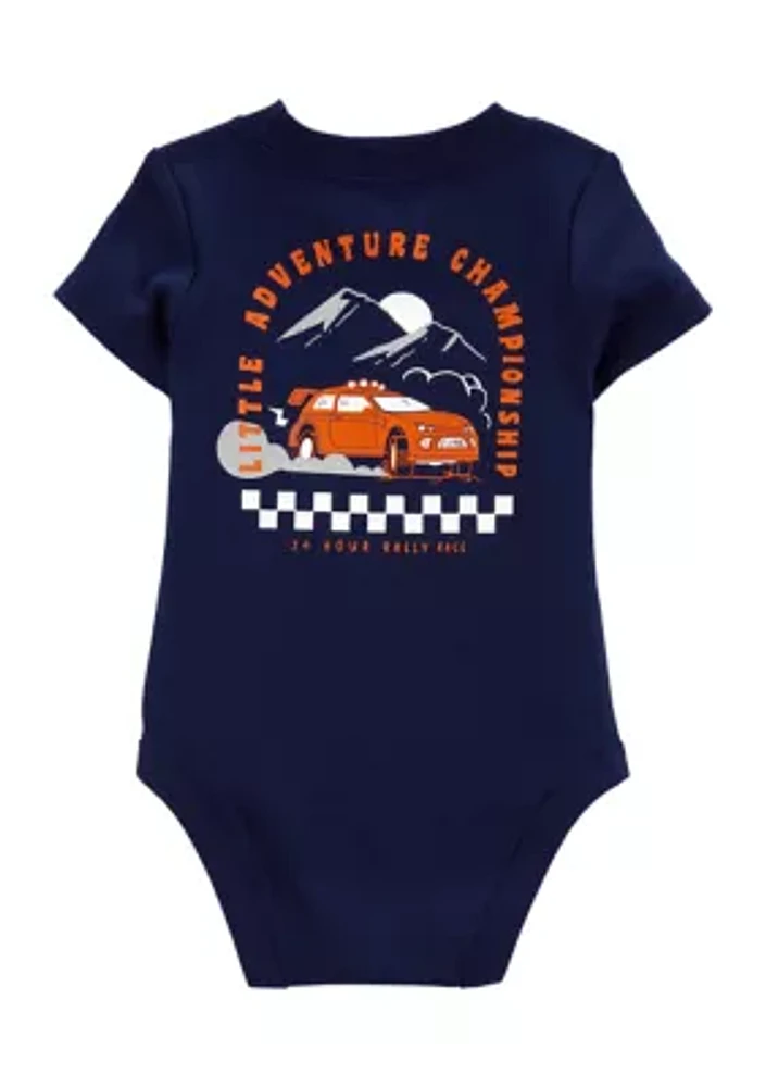 Baby Boys Race Car Printed Bodysuit and Joggers Set