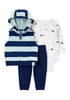 Baby Boys Zip Vest and Bodysuit Set