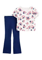 Baby Girls Floral Printed T-Shirt and Leggings Set