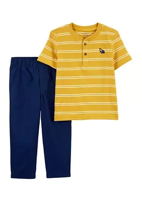 Baby Boys Striped Shirt and Pants Set