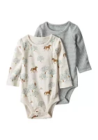 Baby Boys Printed Bodysuits - 2 Pack