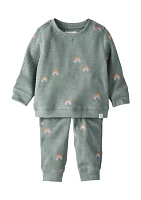 Baby Boys Printed Thermal Shirt and Pants Set