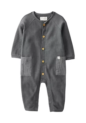 Baby Boys Waffle Knit One Piece