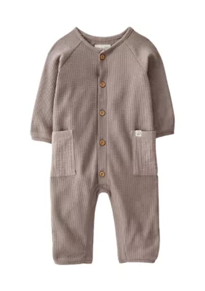 Baby Boys Waffle Knit One Piece Pajama