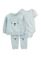 Baby Boys Three Piece Sweatshirt and Joggers Set