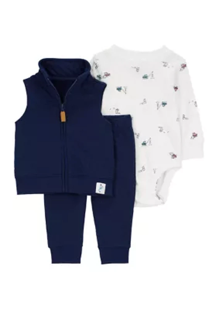 Baby Boys 3 Piece Vest Set