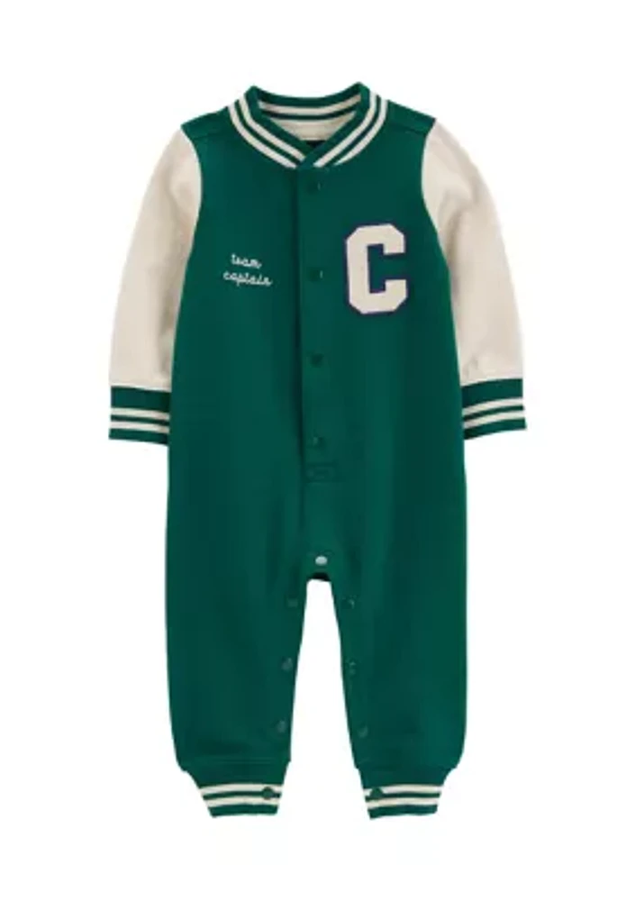 Baby Boys Varsity Knit Jumpsuit