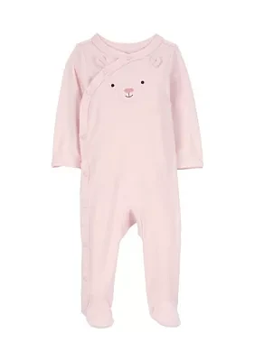 Baby Girls Interlock Snap Footie Pajamas