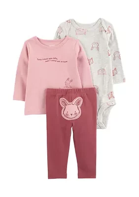 Baby Girls 3 Piece Bodysuit Set