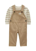 Baby Boys Canvas Overalls Set