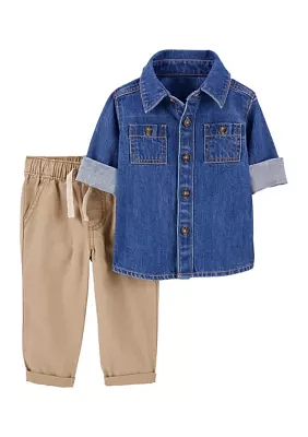 Baby Boys Denim Shirt and Pants Set