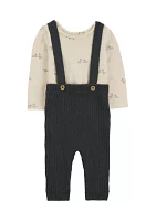 Baby Boys Printed Bodysuit and Coveralls Set